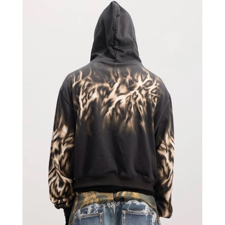 DND4DES Leopard Print Embroidered Hoodie (BLACK)｜ディーエヌディーフォーデス レオパードプリント エンブロイダード フーディー（ブラック）