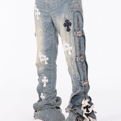GUAPI Vintage Blue Cross Buckle Denim (Vintage Blue) | グアピ ヴィンテージブルー クロスバックル デニム（ヴィンテージブルー）