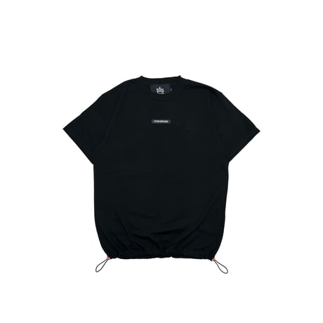 ADG Rubber Badge Drawcord Tee (Blk)｜ADG ラバーバッジ ドローコードTシャツ（ブラック）
