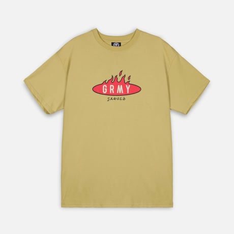 GRIMEY BURN IN FLAMES REGULAR TEE (KHAKI)｜グライミー バーンインフレイムス レギュラー ティーシャツ（カーキ）