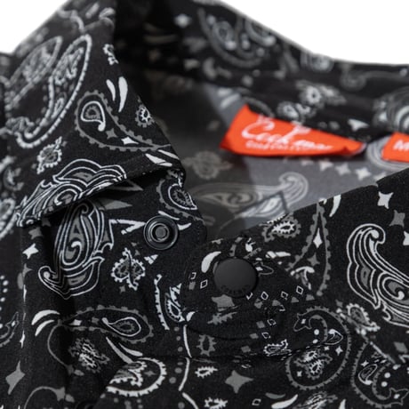 Cookman Work Shirts Short Sleeve Light Paisley (Black)｜クックマン ワークシャツ ショートスリーブ ライトペイズリー（ブラック）