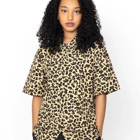 Cookman Work Shirts Short Sleeve Light Leopard (Beige)｜クックマン ワークシャツ ショートスリーブ ライト レオパード（ベージュ）