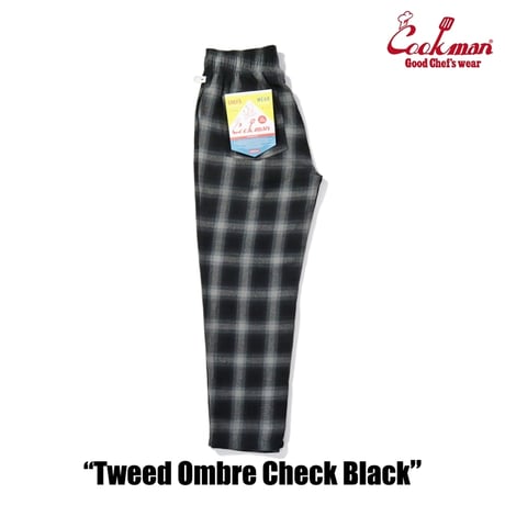 Cookman Chef Pants Tweed Ombre Check (Black)｜クックマン ツイード オンブレチェック シェフパンツ（ブラック）