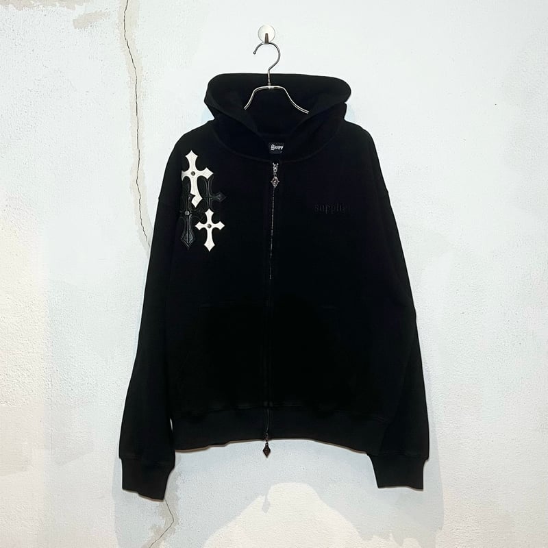 NCウェザーフーディーブルゾン SUPPLIER Multiple Cross Leather Patch Thermal Z
