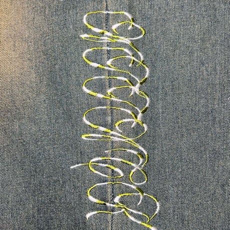 ADG SCRIPT OVER DYE JEANS (INDIGO/BRN)