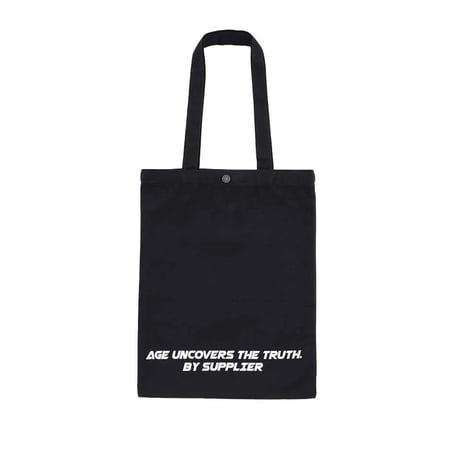 AGE FACTORY×SUPPLIER Logo Tote Bag (Black)｜エイジファクトリー×サプライヤー ロゴ トートバッグ（ブラック）