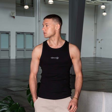 HOMEBOY TANK TOP ACHSEL H. (BLACK)｜ホームボーイ タンクトップ アクセル H.（ブラック)