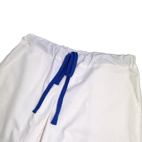 JOHN SOFIA Jagged Stitch Ripstop Trousers (White/Org, White/Blu)｜ジョンソフィア ジャグドステッチ リップストップトラウザーズ