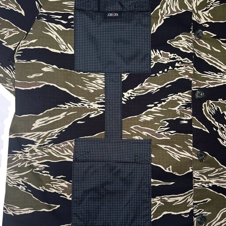 JOHN SOFIA RIPSTOP TACTICAL SHIRT (TIGER CAMO)｜ジョンソフィア リップストップ タクティカル シャツ（タイガーカモ）