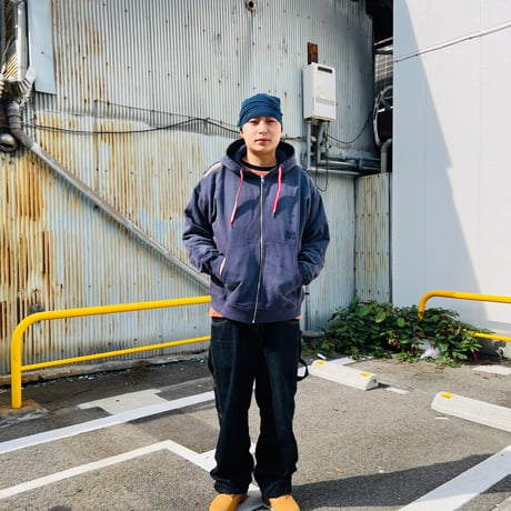 JOHN SOFIA DAMAGEREPAIR FULL-ZIP HOODIE (NAVY)｜ジョンソフィア ダメージリペア フルジップ フーディー（ネイビー）