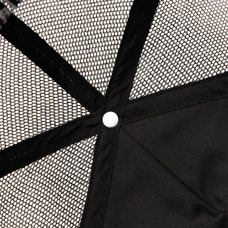 SUPPLIER Cross Leather Patch Mesh Cap (BLACK)｜サ