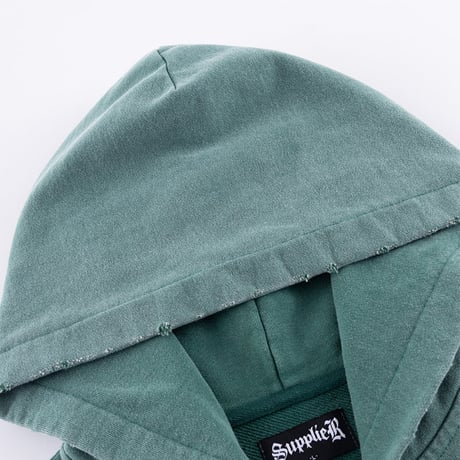 SUPPLIER Distressed Cross Zip Hoodie (GREEN)｜サプライヤー ディストレスト クロス ジップフーディー（グリーン）