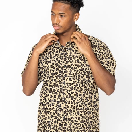 Cookman Work Shirts Short Sleeve Light Leopard (Beige)｜クックマン ワークシャツ ショートスリーブ ライト レオパード（ベージュ）
