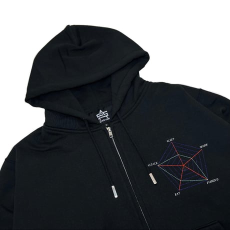 ADG “Graph” Zip Hoodie (Black)｜エーディージー “グラフ” ジップフーディー（ブラック）