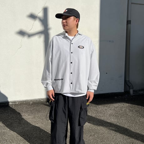 JOHN SOFIA Logo Squares LS Shirt (White)｜ジョンソフィア ロゴスクエアーズ ロングスリーブシャツ（ホワイト）