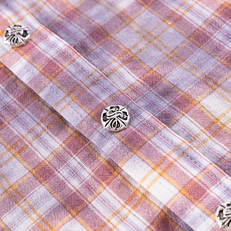 SUPPLIER Rhinestone Cross Check Shirt (PINK)｜サプライヤー ラインストーン クロス チェックシャツ（ピンク）