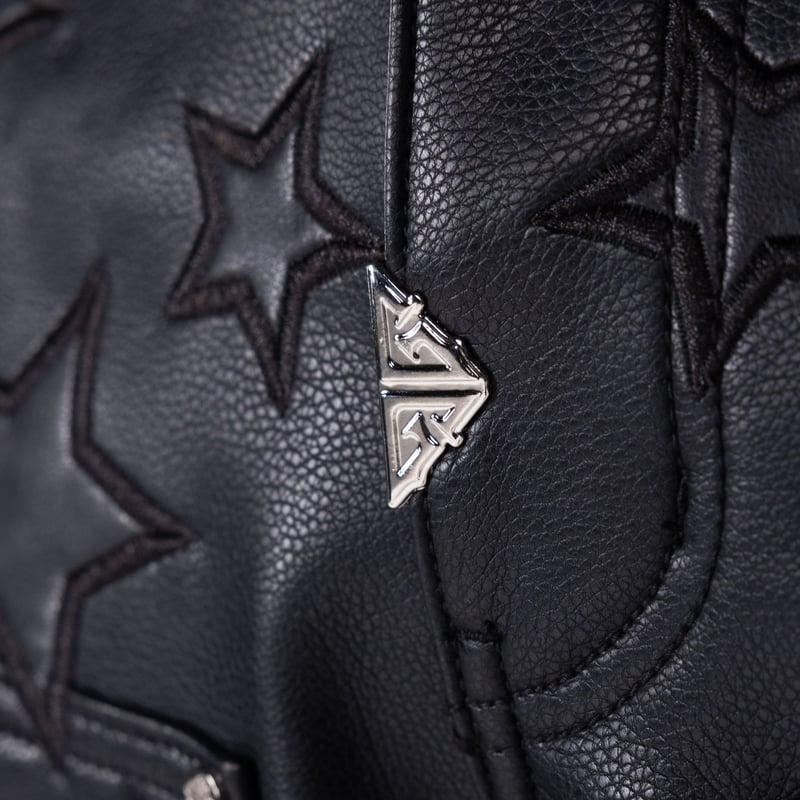GUAPI Obsidian Black Stars Leather Shorts (Blac