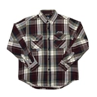 ATTACK ORIGINAL Arch Logo Heavy Flannel Shirt (Brown)｜アタックオリジナル アーチロゴ ヘビーフランネルシャツ（ブラウン）