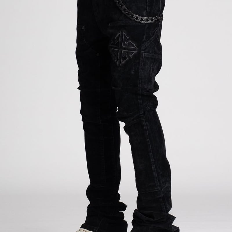 GUAPI All Black Velour Denim (Black) | Attack S