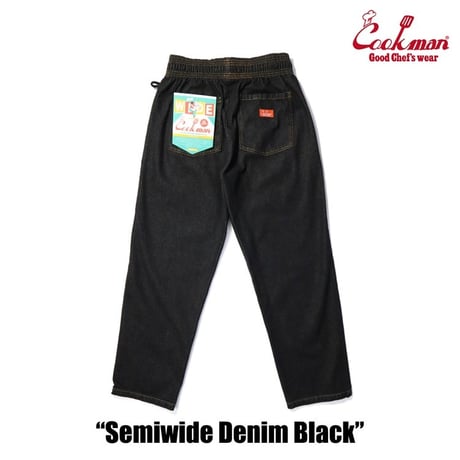 Cookman Chef Pants Semiwide Denim (Black)｜クックマン セミワイド デニム シェフパンツ（ブラック）