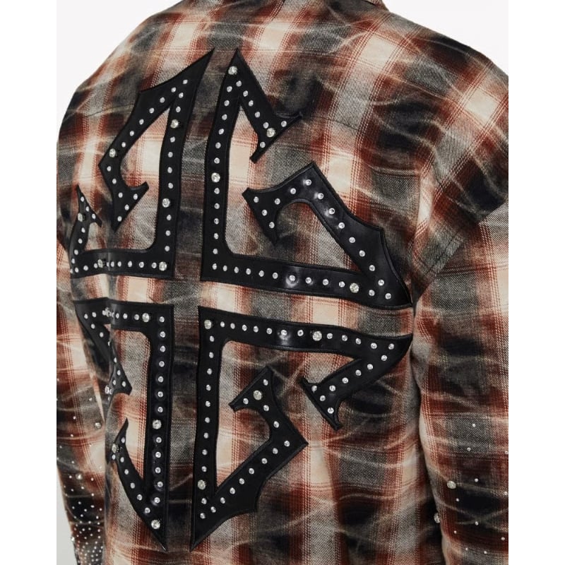 GUAPI Mocha Rhinestone Flannel (Brown)｜グアピ モカ ラ