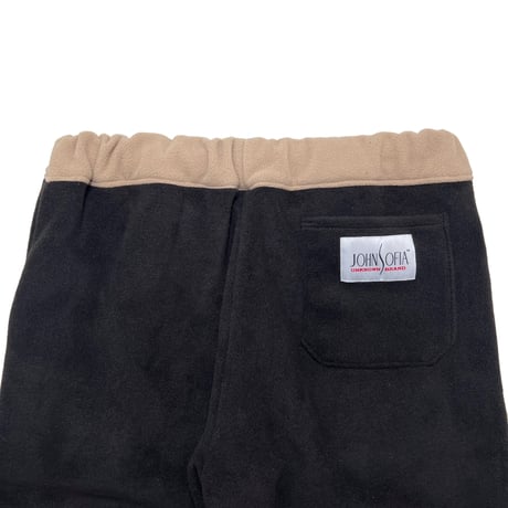 JOHN SOFIA After Zone Panels Fleece Trousers (Black/Beige)｜ジョンソフィア アフターゾーン パネルズ フリーストラウザーズ