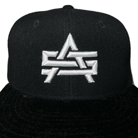 ADG AS Logo Velvet Brim Snapback (Blk/Wht)｜エーディージー ASロゴ ベルベットブリム スナップバック（ブラック/ホワイト）
