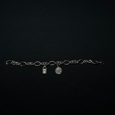 JOHN SOFIA “Horuseye & padlock” chain bracelet (Silver) | ジョンソフィア “ホルスアイ パドロック” チェーンブレスレット (シルバー)