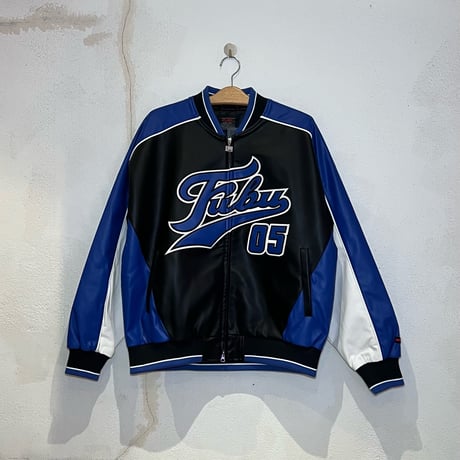 FUBU FAUX LEATHER GAME JACKET (BLUE)｜フブ ファックス レザー ゲームジャケット（ブルー）