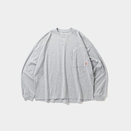 TIGHTBOOTH LABEL LOGO L/S T-SHIRT (Gray)｜タイトブース ラベルロゴ ロングスリーブ ティーシャツ（グレー)