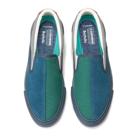 CONVERSE +SERIES CS Slip-On SK SAYHELLO + (Blue/Green/Grey)｜コンバース CSスリッポン SK セイハロー（ブルー/グリーン/グレー）