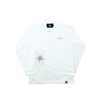 ATTACKORIGINAL Compass L/S Polo (WHITE)｜アタックオリジナル コンパス ロングスリーブ ポロ（ホワイト）