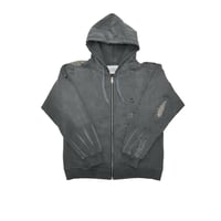 JOHN SOFIA DAMAGEREPAIR FULL-ZIP HOODIE (GRAY)｜ジョンソフィア ダメージリペア フルジップ フーディー（グレー）