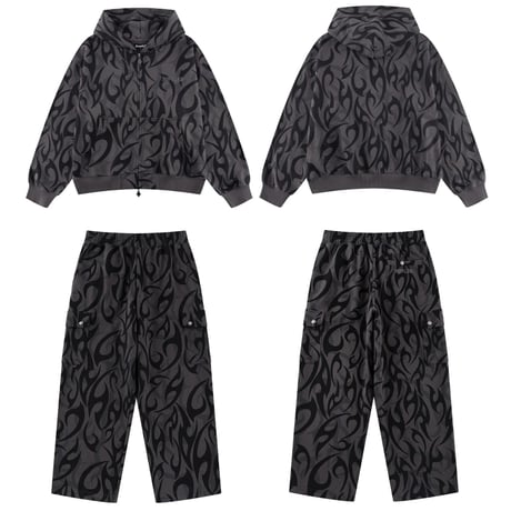 SUPPLIER Tribal Camo Hoodie & Baggy Pants SET-UP (BLACK)｜サプライヤートライバルカモフーディー＆バギーパンツ”セットアップ”（ブラック）
