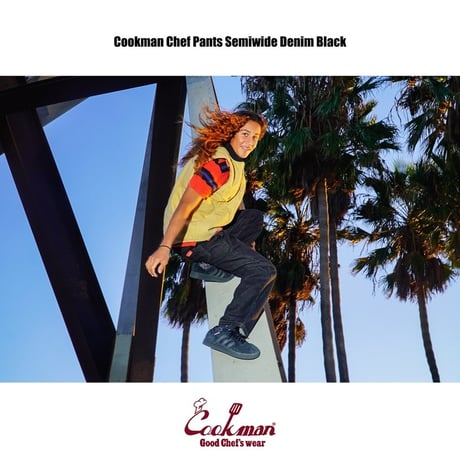 Cookman Chef Pants Semiwide Denim (Black)｜クックマン セミワイド デニム シェフパンツ（ブラック）