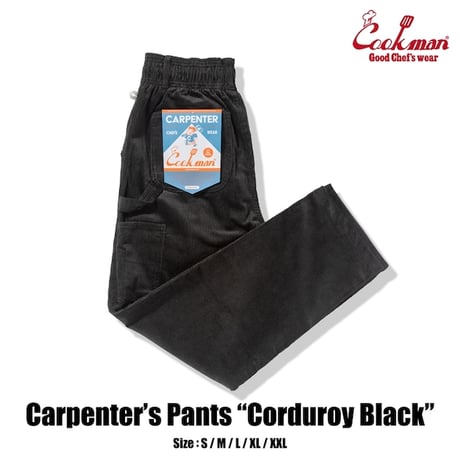 Cookman Carpenter's Pants Corduroy (Black)｜クックマン カーペンターパンツ コーデュロイ（ブラック）