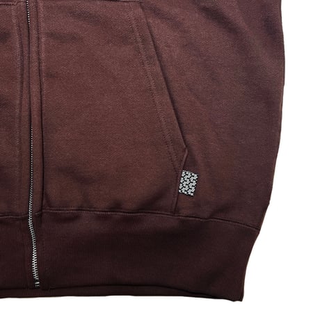 ADG AS LOGO ZIP HOODIE (BROWN/BEIGE)｜エーディージー ASロゴ ジップフーディー（ブラウン/ベージュ）