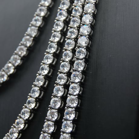 $ole Only CZ Diamond 4mm Tennis Chain Necklace (Silver)｜ソールオンリー CZ ダイヤモンド 4mm テニスチェーン ネックレス（シルバー）