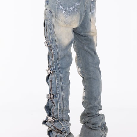 GUAPI Vintage Blue Cross Buckle Denim (Vintage Blue) | グアピ ヴィンテージブルー クロスバックル デニム（ヴィンテージブルー）