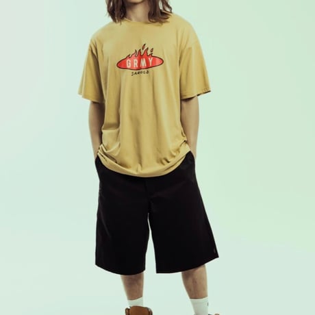 GRIMEY BURN IN FLAMES REGULAR TEE (KHAKI)｜グライミー バーンインフレイムス レギュラー ティーシャツ（カーキ）