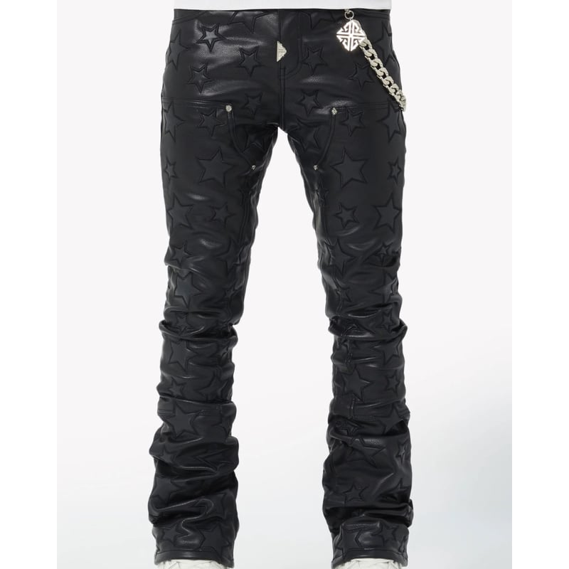 GUAPI Obsidian Black Stars Leather Pant (Black)
