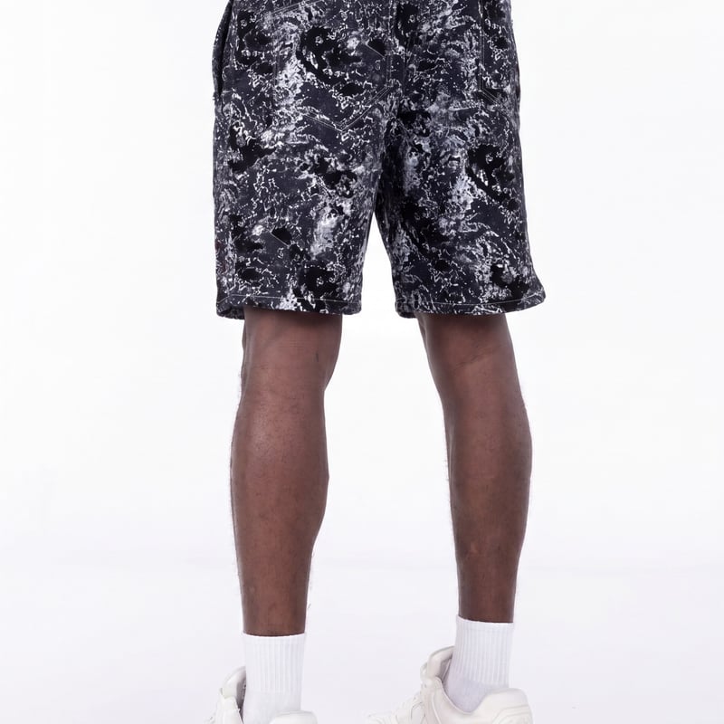 GUAPI Obsidian Black Laser Velvet Shorts (Obsid