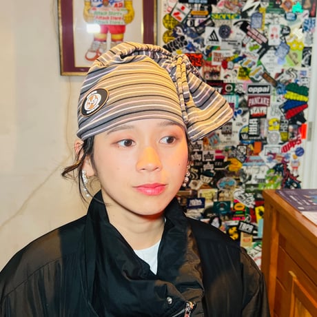 JOHN SOFIA Border Tube Beanie (Gray&BlackWhitePink)｜ジョンソフィア ボーダー チューブ ビーニー（グレー＆ブラック・ホワイト・ピンク）