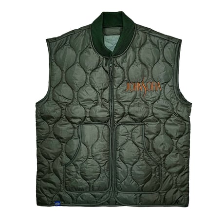 JOHN SOFIA Quilting Army Vest (Olive, Black)｜ジョンソフィア キルティング アーミーベスト（オリーブ/ブラック）