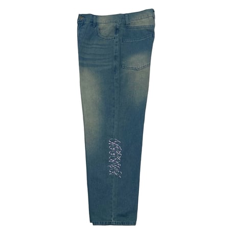 ADG SCRIPT OVER DYE JEANS (INDIGO/BEG)｜エーディージー スクリプト オーバーダイ ジーンズ（インディゴ/ベージュ）