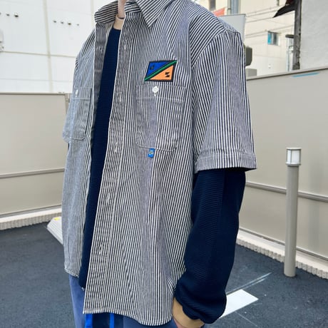 JOHN SOFIA STAFF UNIFORM HICKORY SHIRT (INDIGO/WHITE)｜ジョンソフィア スタッフユニフォーム ヒッコリー シャツ（インディゴ／ホワイト）