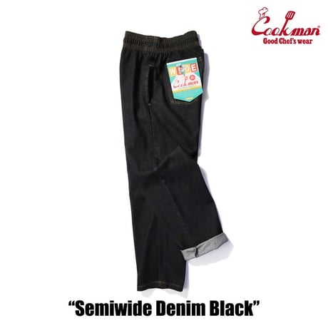 Cookman Chef Pants Semiwide Denim (Black)｜クックマン セミワイド デニム シェフパンツ（ブラック）