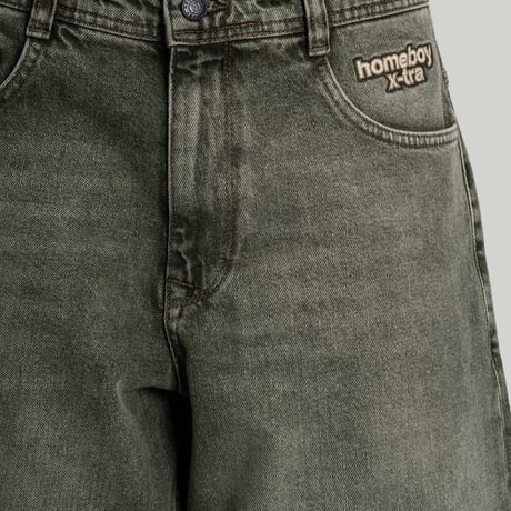 HOMEBOY X-TRA MONSTER DYE DENIM SHORTS (WASHED GREEN)｜ホームボーイ エクストラ モンスター ダイ デニム ショーツ（ウォッシュド グリーン）