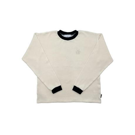JOHN SOFIA Ringer Thermal Knit (White)｜ジョンソフィア リンガー サーマルニット（ホワイト）