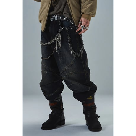 SUPPLIER Switching Pierced Baggy Jeans (BLACK)｜サプライヤー スウィッチング ピアスト バギージーンズ（ブラック）